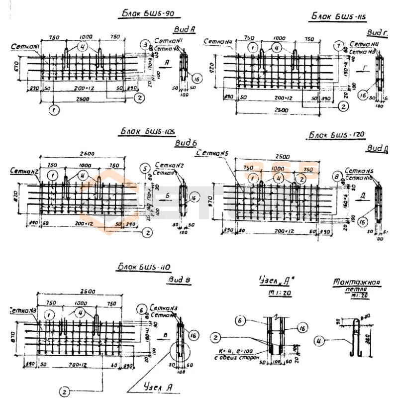 Блоки шкафных стенок Серия 3.503-30 БШ 5-110 (3.503-30)
