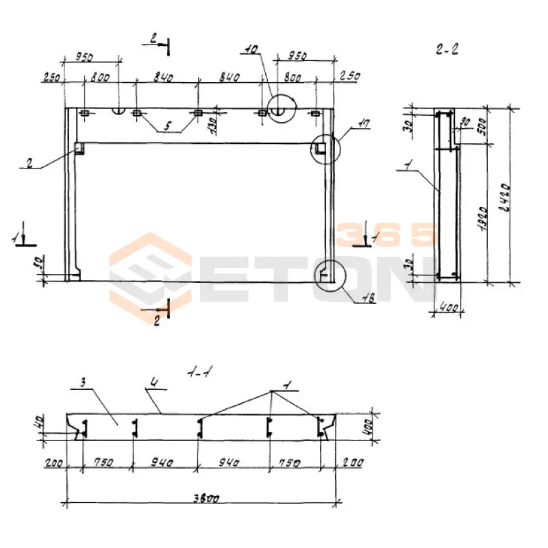 Панели парапетные Серия 1.100.1-7 1НЧ 38-24-40-50 л