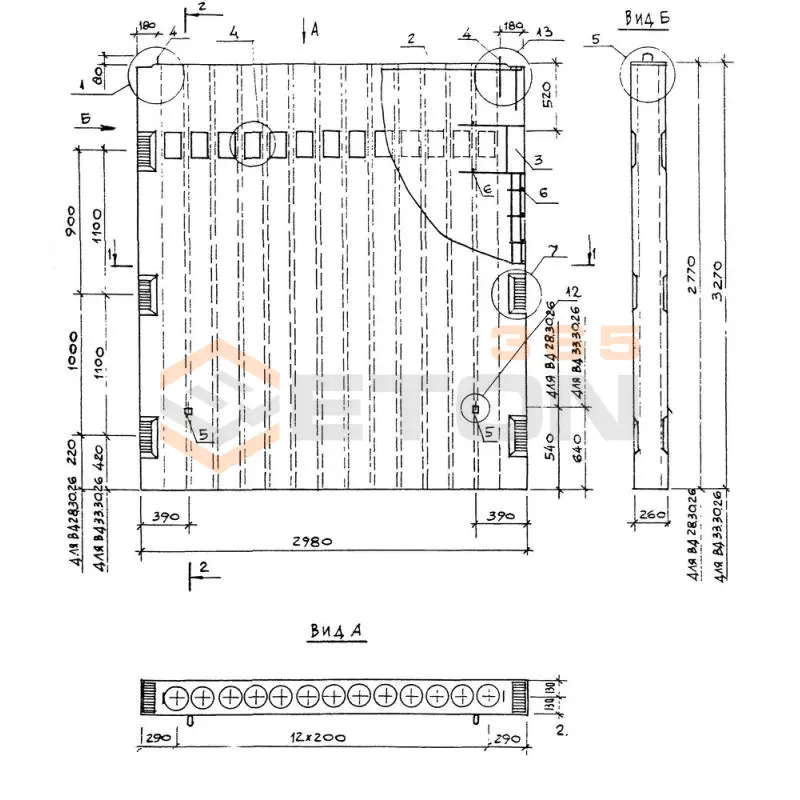 Вентблоки-диафрагмы жесткости Серия 1.034.1-1/90 ВД 33-30-26
