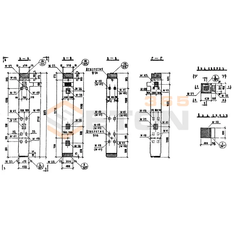 Колонны сечением 400х400 Серия ИИ 04-2 КЛ 42-33-4 а