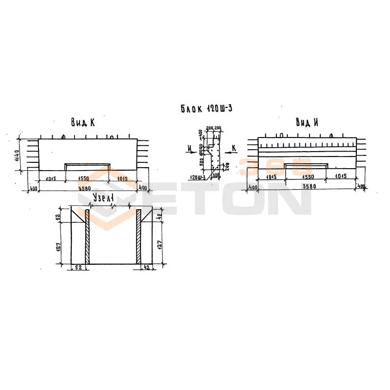 Блоки шкафных стенок Серия 3.503-23 120Ш 3