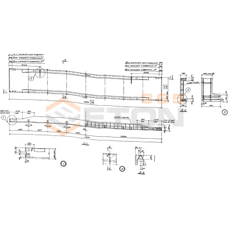 Панели стеновые однослойные Серия 1.432-3 ПСЛ 20-7а-1,2-12 (1.432-3)