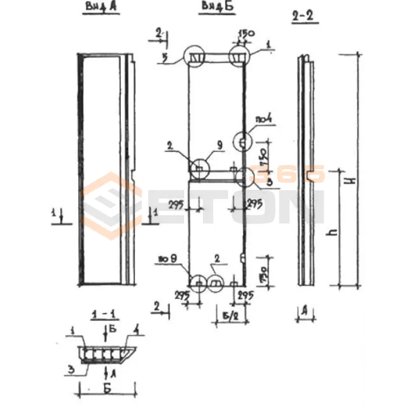 Наружные стеновые панели Серия КУБ 2,5 ВНП 12-66-3,5-1