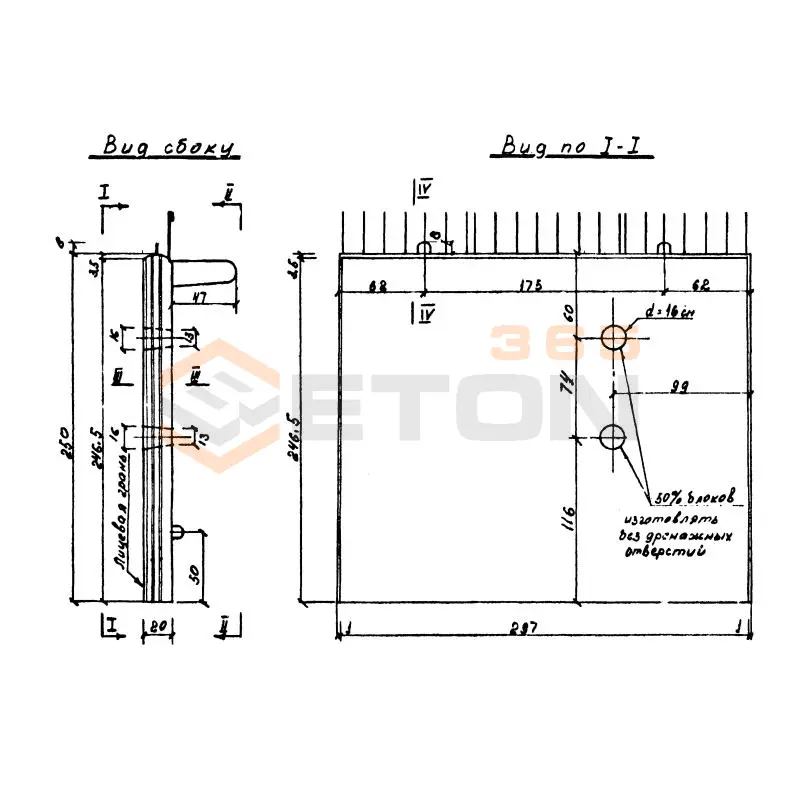 Блоки стен набережных фартучные Альбом РК 7101-01 БНФО 25