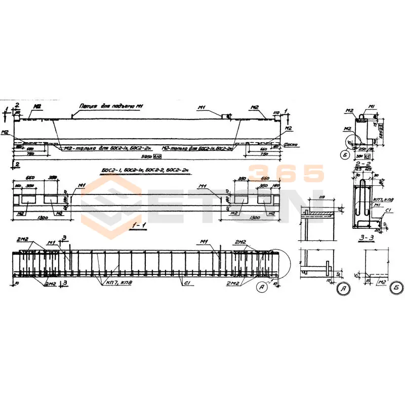 Балки обвязочные Серия КЭ 01-58 БОС 2-1 к