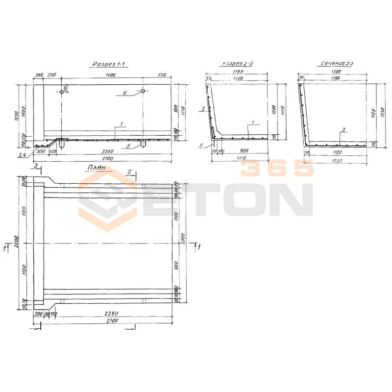 Лотки противоэрозионные раструбные Серия 3.820-21 ЛПР 20-10 (3.820-21)