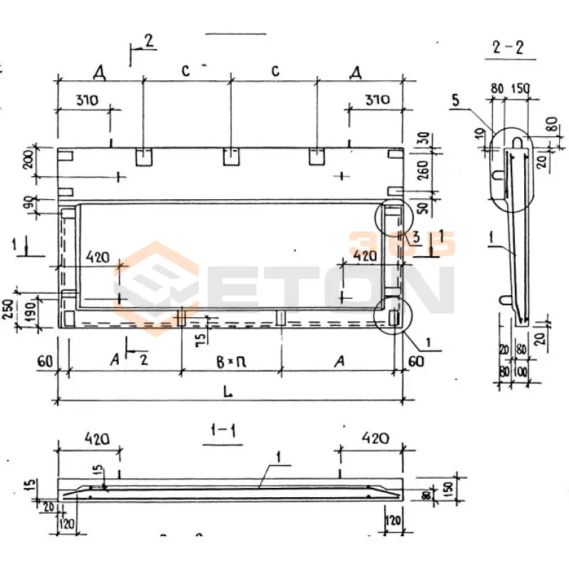 Плиты балконов Серия 1.137.1-9 и 1.137-3 ПБК 36-15