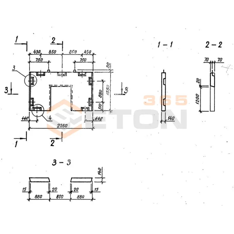 Диафрагмы жесткости плоские серия 1.020-1/87 ( 1.020.1-7, 1.020-1/83, ИИ 04-1, 1.020.1-3пв ) ДП 26-16 пв