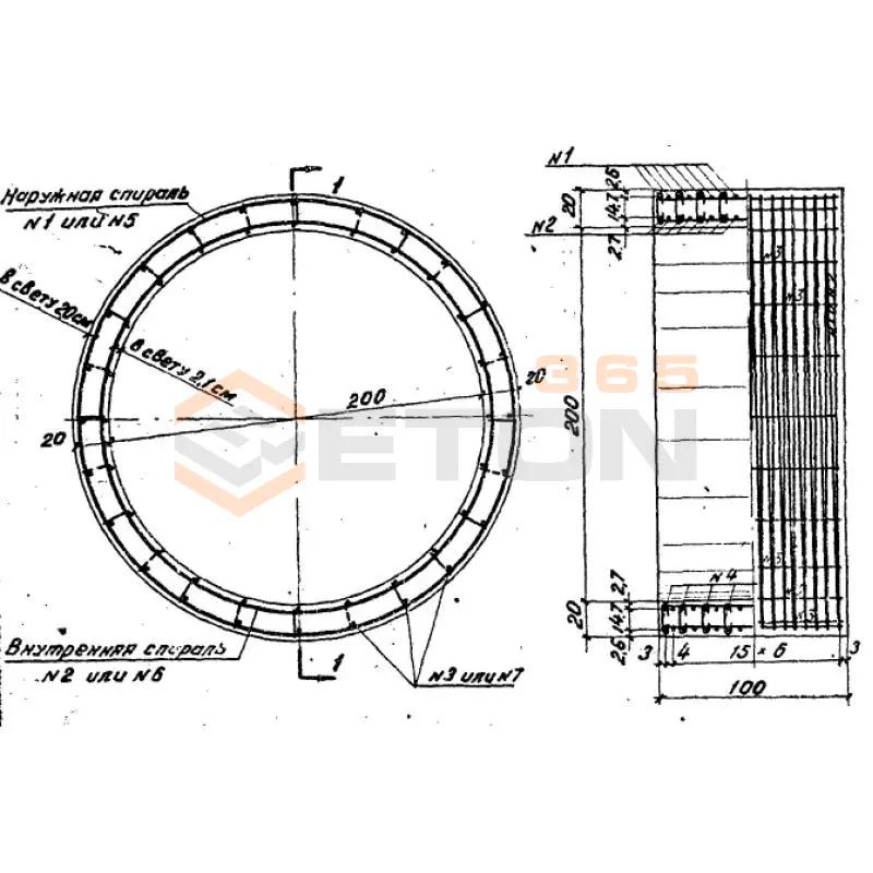Звенья железобетонные круглых водопропускных труб для автомобильных дорог Серия 3.501-59 и 3.501.1-144, шифр 1484 Блок 73