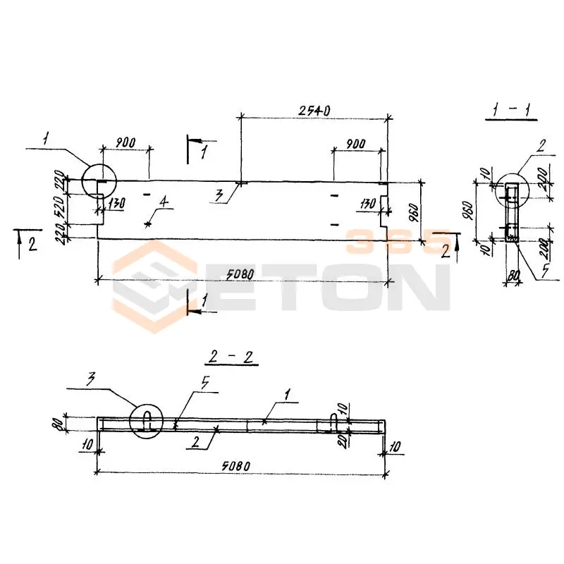 Панели ограждения лоджий Серия 1.137.1 КЛ-3 ОЛ 51-10-8 т-1