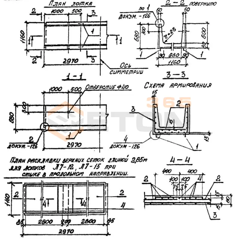 Лотки теплотрасс Л серия 3.006.1-2/87 Л 7-8/2