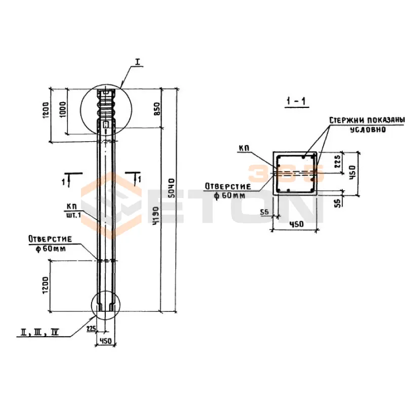 Колонны Серия 1.420.1-24с К 8-14 с (1.420.1-24с)