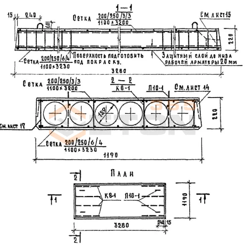 Панели многопустотные Серия 1.141-1 ПК 8-33-12 АIII