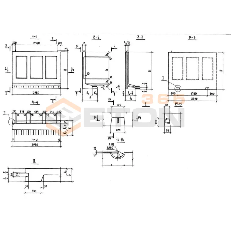 Блоки тоннелей стеновые Серия 3.006.1-3/83 СБ 36-8