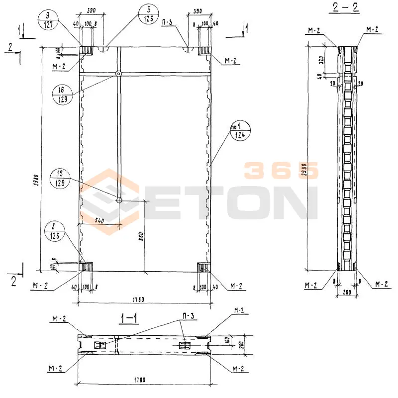 Блоки внутренних стен Серия 1.134-1 СБВ 18-2-30 т-1 (1.134-1)