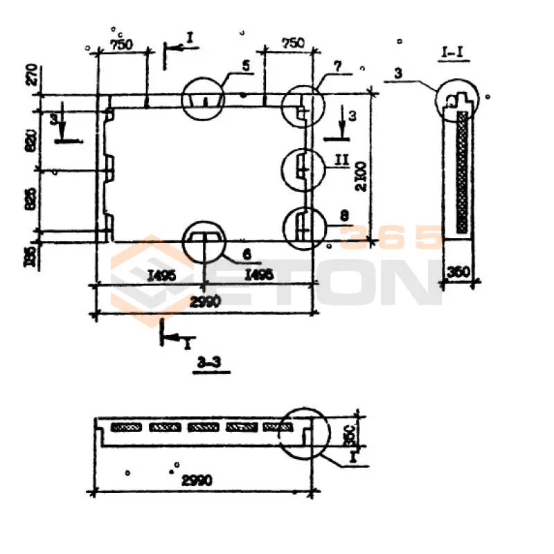 Панели наружных стен нулевого цикла Серия 1.090.1-7с 1ПСЦ 30-21-3,5 птс9 (1.090.1-7с)