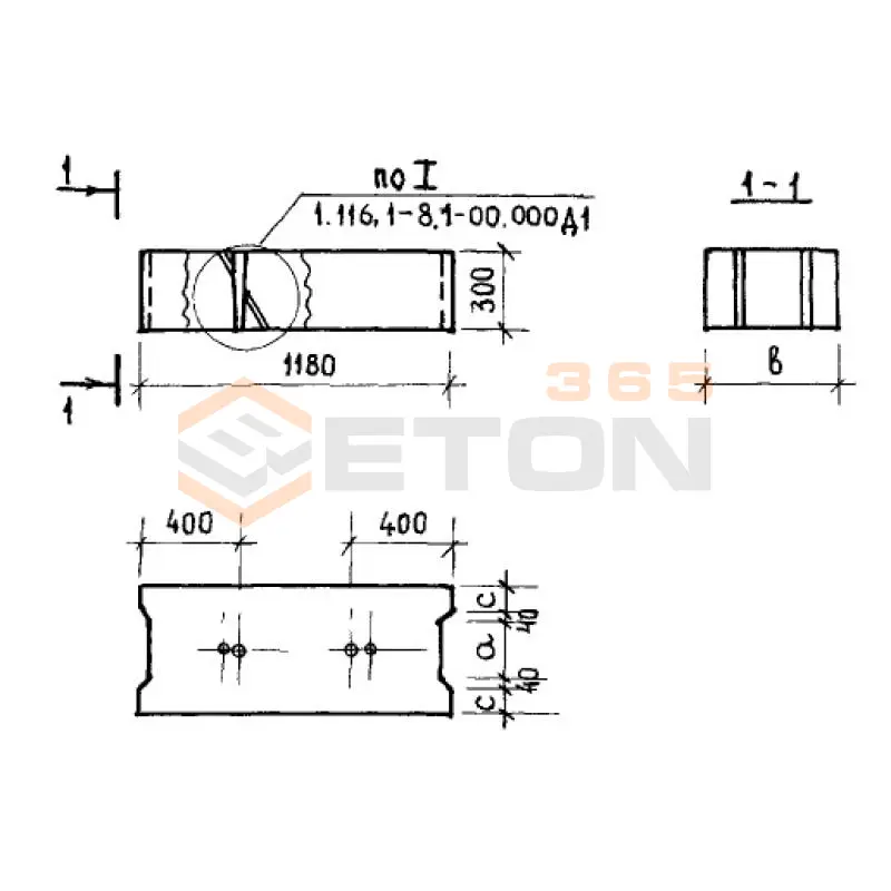 Фундаментные блоки сплошные ФБС серия 1.116.1-8 и ГОСТ 13579-78 ФБС 12-5-3 т