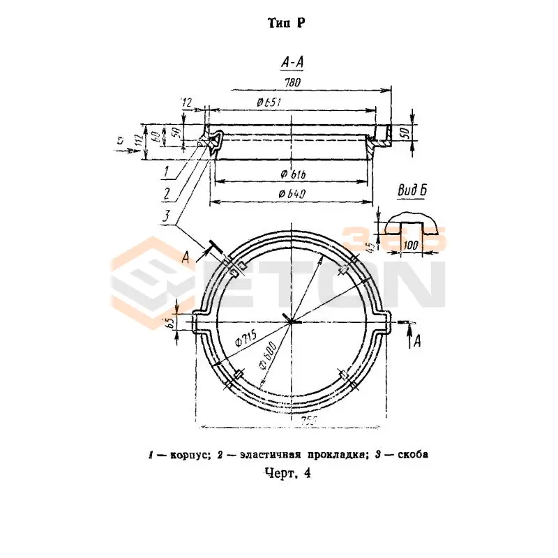 Люки чугунные для смотровых колодцев ГОСТ 3634-89 Ремонтная вставка Р