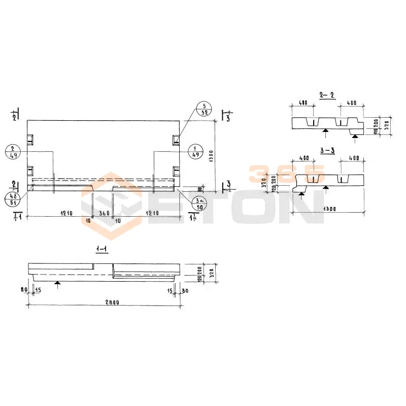 Лестничные площадки ребристые Серия 1.152-7 ЛП 28-12 (1.152-7)