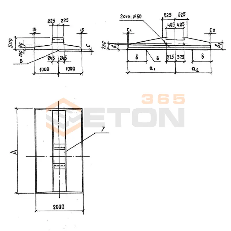 Плиты фундаментов Серия 3.407.1-144 П 2-3,6 А