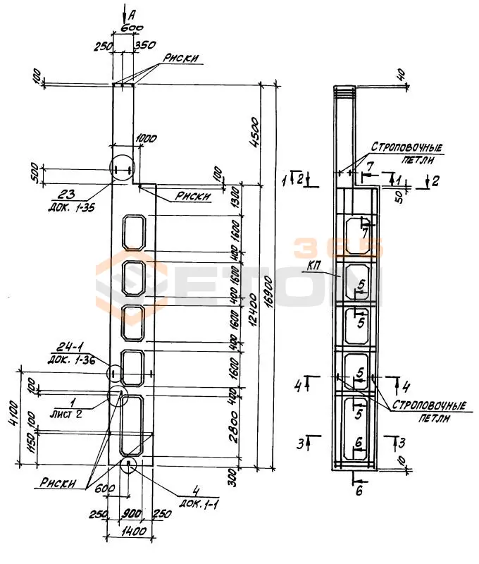 Колонны двухветвевые Серия 1.424.1-9 3КД 156-7,4