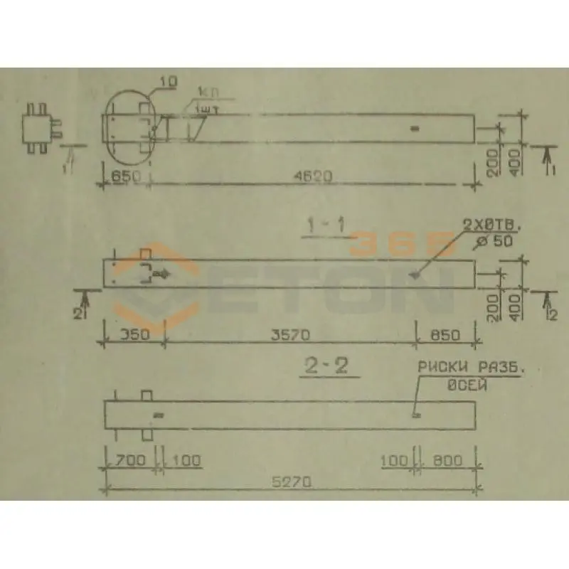 Колонны сечением 400х400 мм для зданий с высотами этажей 4,2 м Серия 1.020.1-2с/89 3КБ 42-53-2
