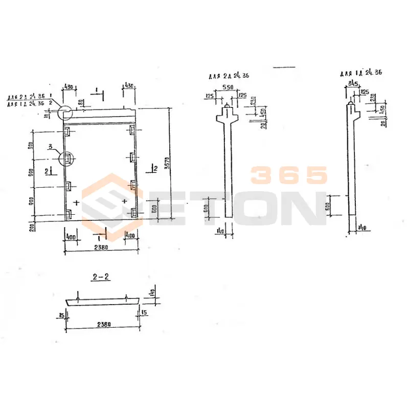 Диафрагмы жесткости серия 1.020-1/87 ( 1.020.1-7, 1.020-1/83, ИИ 04-1, 1.020.1-3пв ) 2Д 24-36