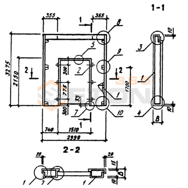 Панели наружных стен однослойные Серия 1.090.1-3пв 3ПСД 30-33-3,5-2 п пв (1.090.1-3пв)