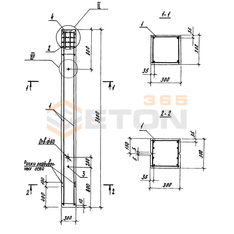 Колонны Серия 1.823.1-3с 1К 36-3-3 с