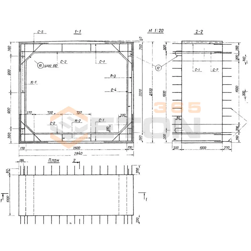 Звенья труб прямоугольные ГОСТ 26067.0-83 ПТ 25-20