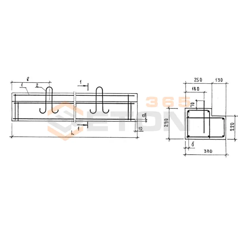 Перемычки балочные ПГ ГОСТ 948-84 4ПГ 30-40 (ГОСТ 948-84)