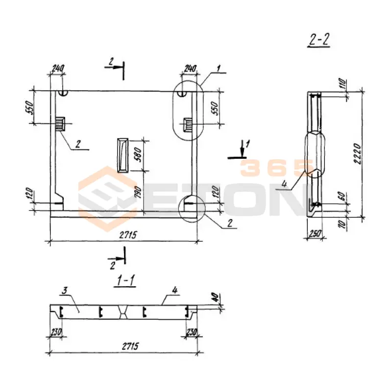 Панели опорные Серия 1.100.1-7 1НЧ 27-22-25-50 л