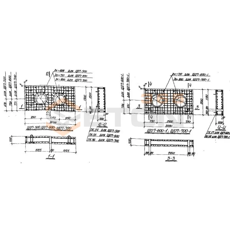 Опоры неподвижные (щиты) Серия 3.006-1 ЩО 7-700 (3.006-1)