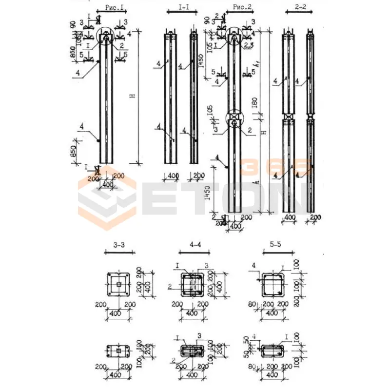 Колонны Серия КУБ 2,5 4,2КР 1,33-20