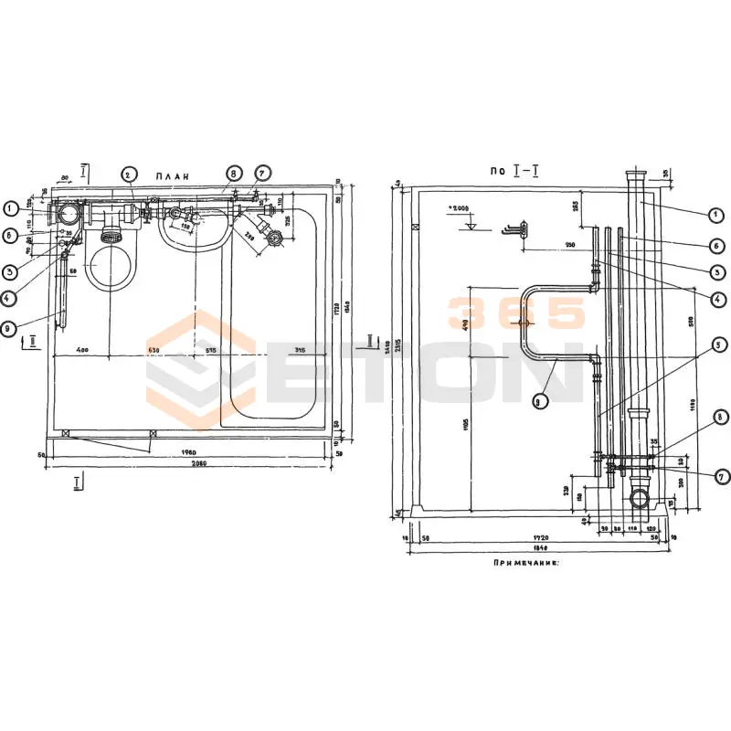 Кабины санитарно-технические типа "Колпак" Серия 1.188-5 СК 15-21 в (1.188-5)