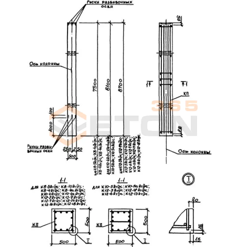 Колонны Серия 3.015-3/82 К 12-2 АтIVс