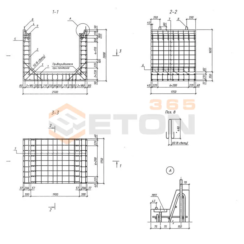 Блоки лотков Серия 3.501.9-181.95 м Л 2-175
