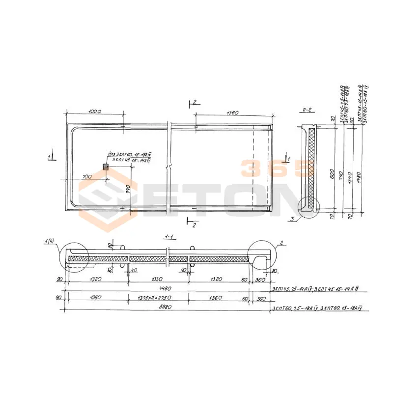 Панели кровельные Серия 1.100.1-7 3КПТ 45-15-14 АIV