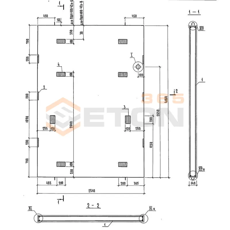 Панели шахт лифтов Серия 1.289.1-2 ПШЛ 100-42п-8