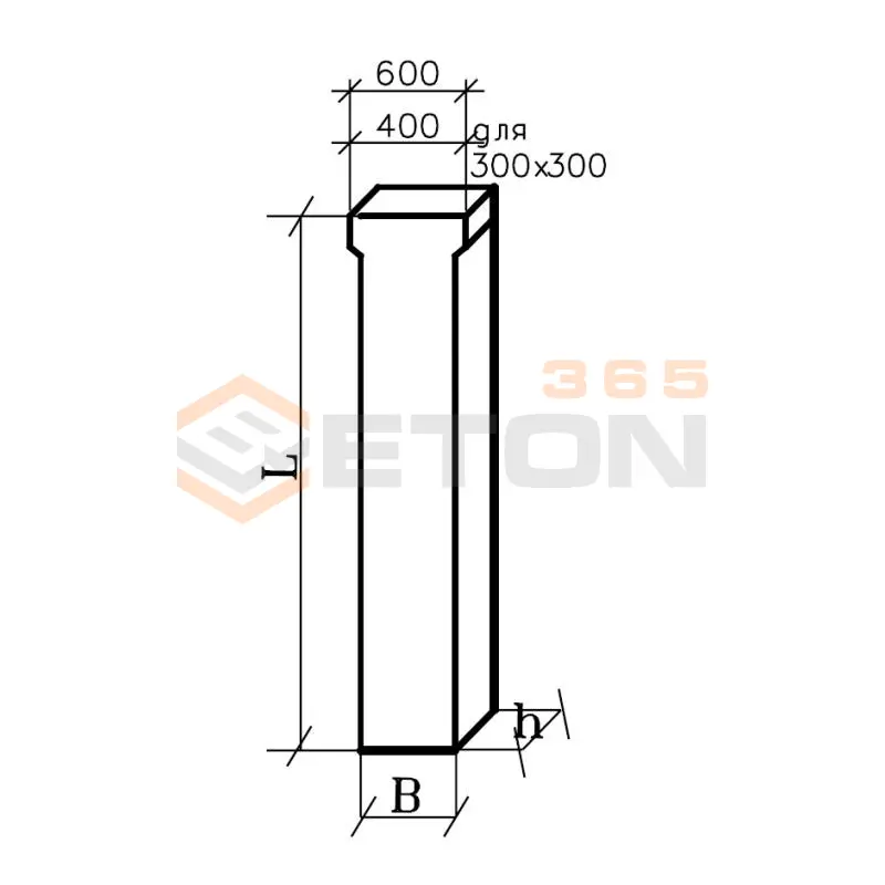 Колонны железобетонные прямоугольного сечения для одноэтажных производственных зданий высотой до 9,6 м без мостовых опорных кранов (серия 1.423.1-3/88 вып. 1) 2К 54