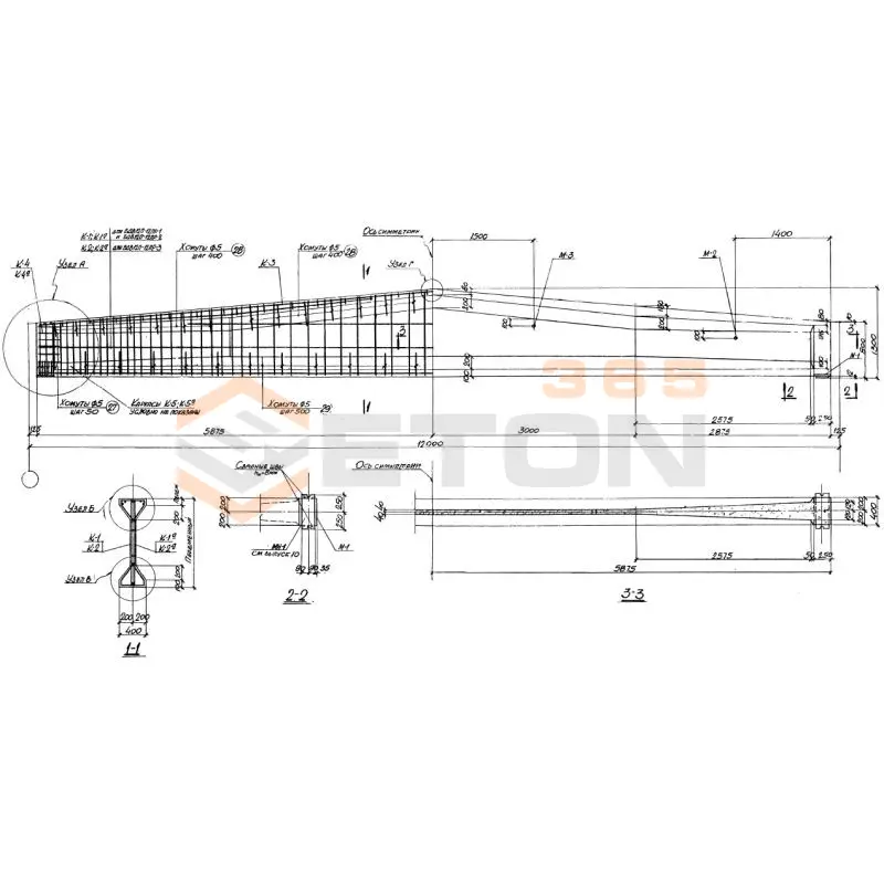 Балки Серия ПК 01-06 БДВ 12п-12с-1