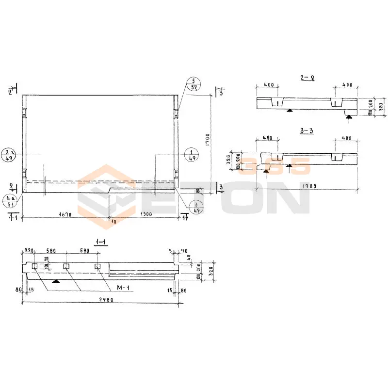 Лестничные площадки ребристые Серия 1.152-7 ЛП 30-18 в (1.152-7)
