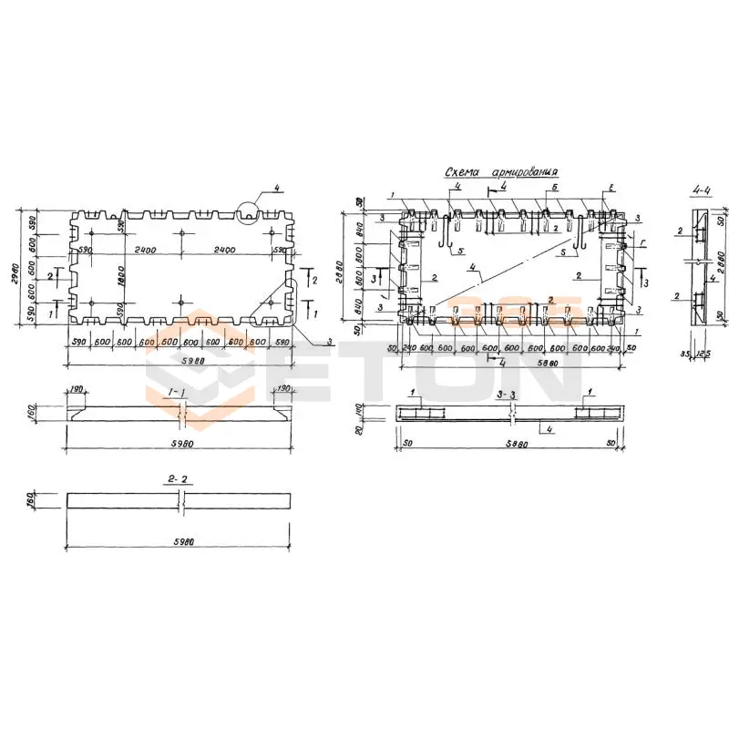 Плиты перекрытия Серия 1.143.1-9с 2П 30-60-4,5 с (1.143.1-9с)