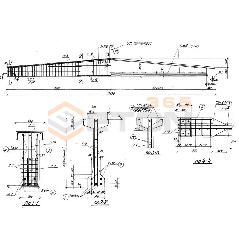 Балки Серия ПК 01-06 Б 4-18-2