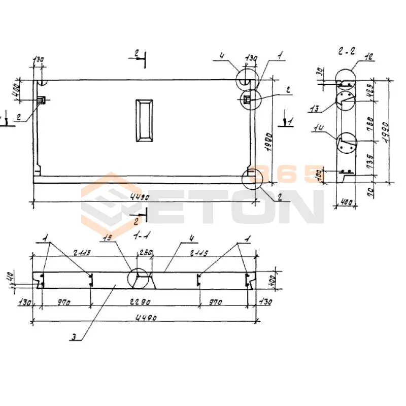 Панели опорные Серия 1.100.1-7 1НЧ 45-20-40-50 л