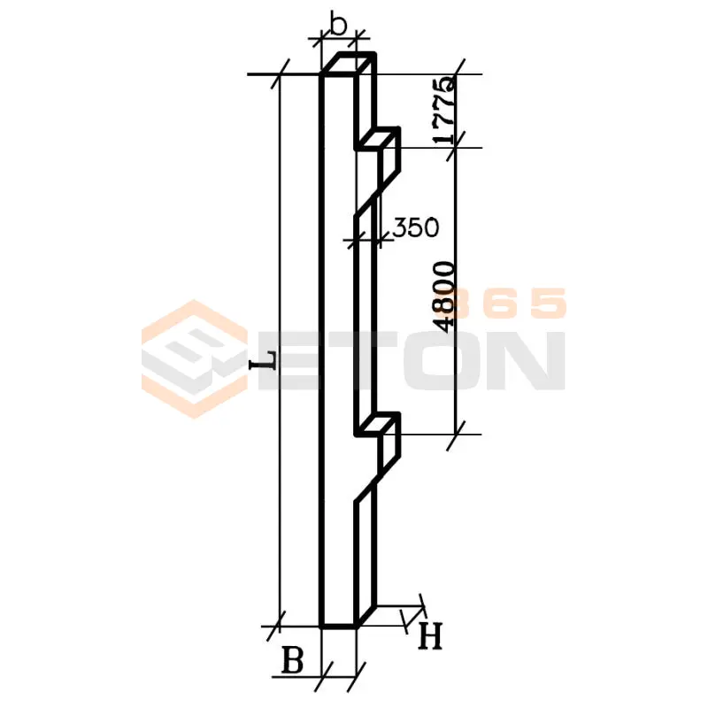 Колонны железобетонные для многоэтажных производственных зданий на высоту этажа 4,8 м Серия 1.420-12 вып. 2 К 23а-2-5