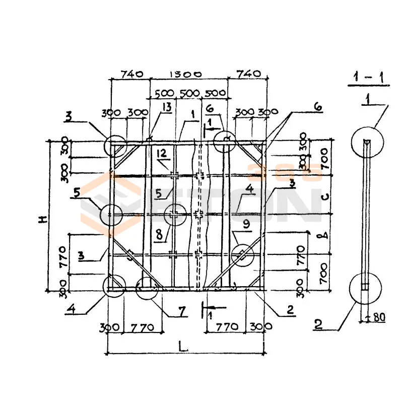 Панели перегородок железобетонные для зданий промышленных и сельскохозяйственных предприятий Серия 1.030.9-2 ПГ 30-30-2 т В1