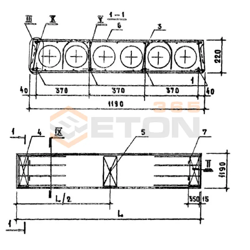 Панели многопустотные Серия 1.141-1 ПК 3-60-12 а