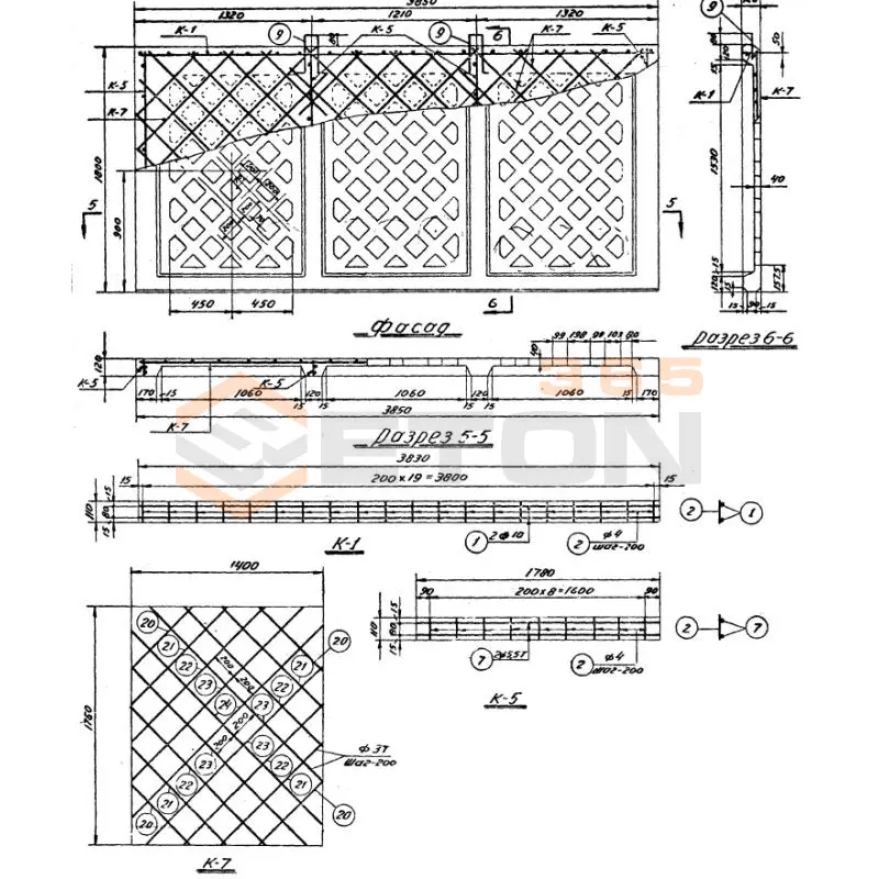 Панели ограждения Серия БТ 01-01 Э 3
