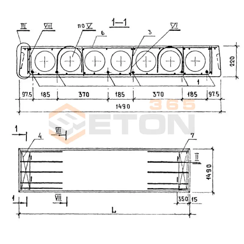 Панели многопустотные Серия 1.141-1 ПК 51-15-4 АIVта